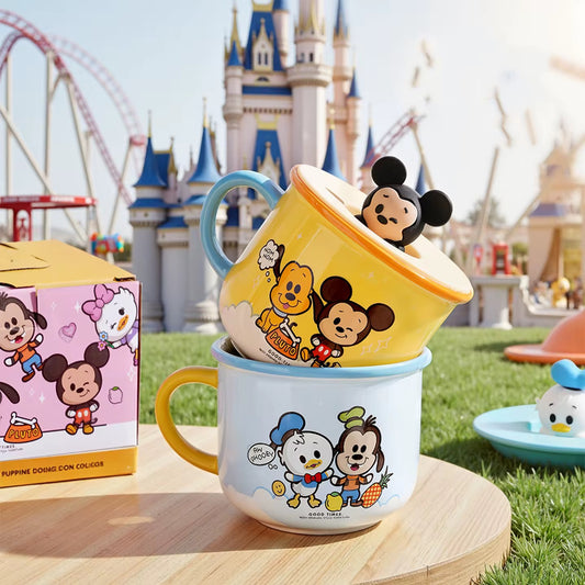Cute Cartoon Character Mug with Lid – Mini Figure Design