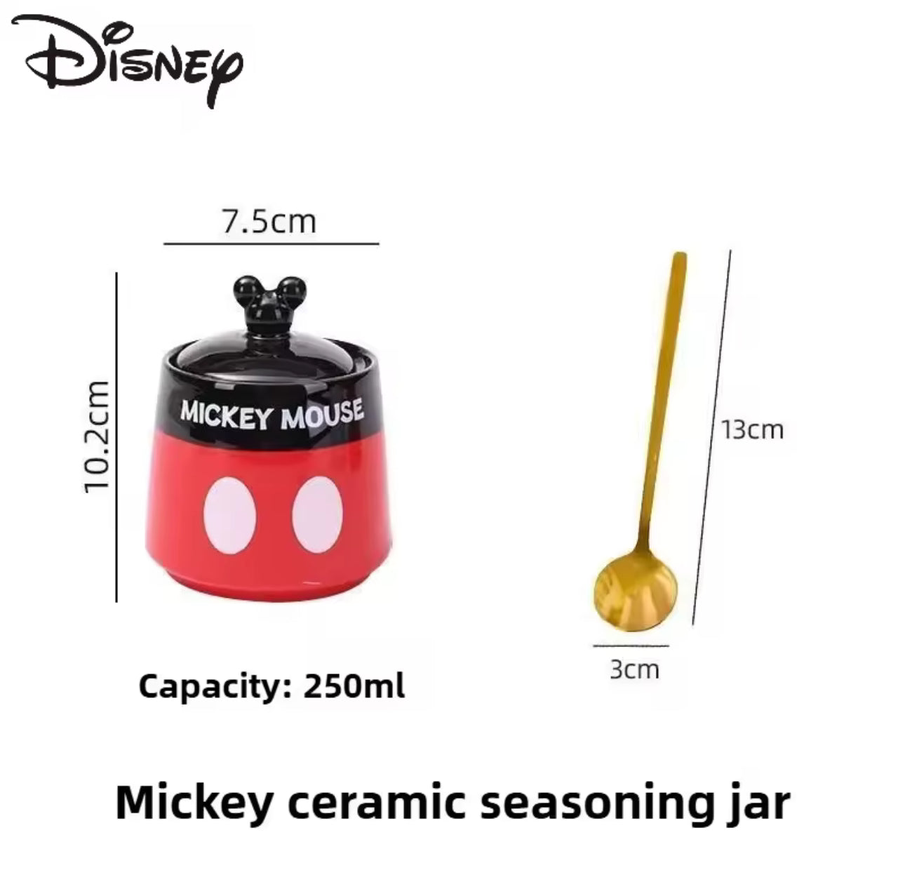 Cartoon Seasoning Jars Set with Tray & Spoons – 3 Pieces