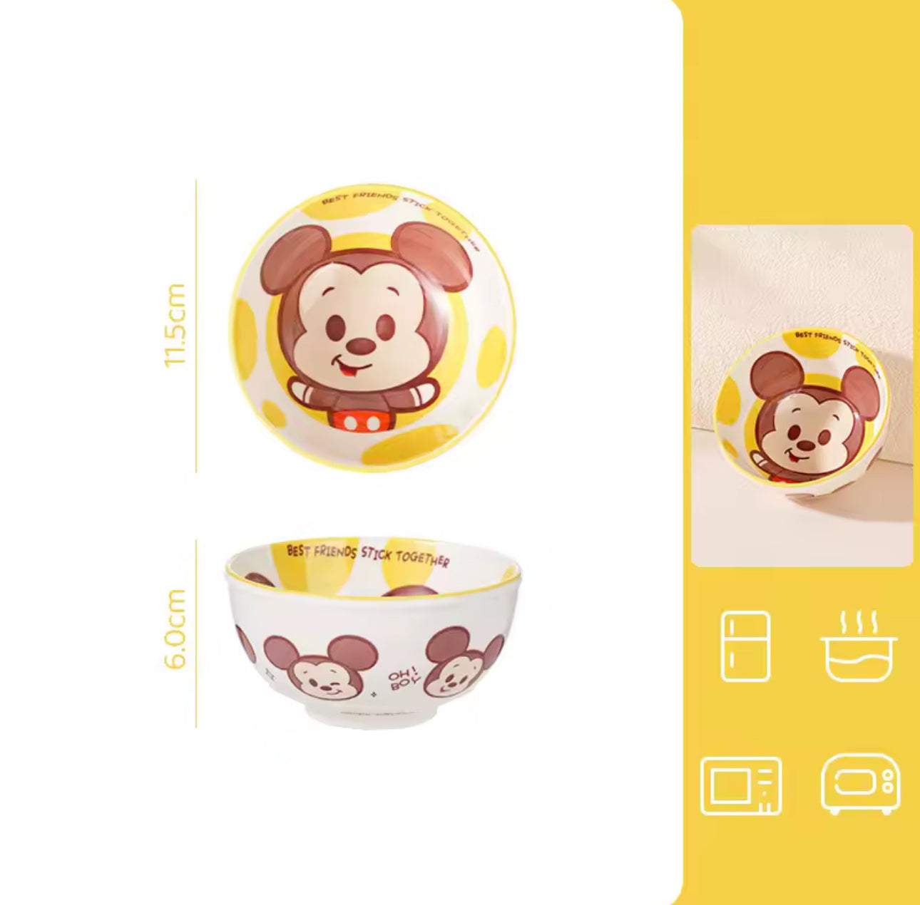 Cute Cartoon Bowl Set – 4 Pieces