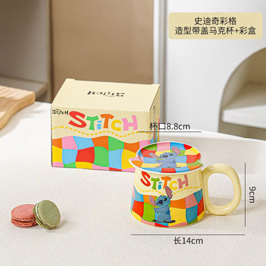 Stitch Ceramic Mug with Lid 💙☕