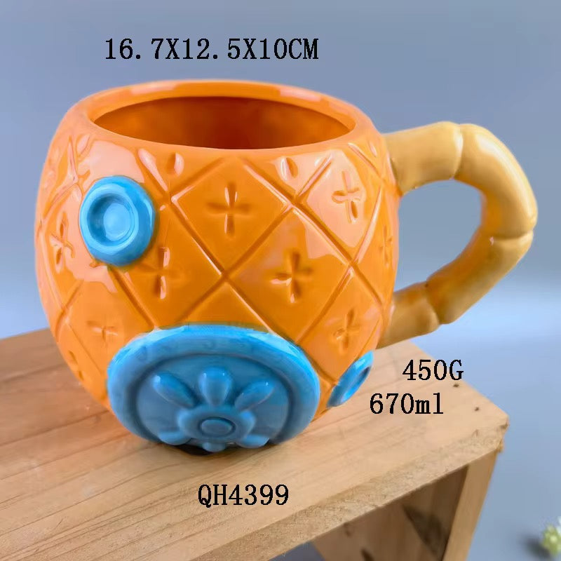 🍍Pineapple Style Ceramic Mug – 670ml