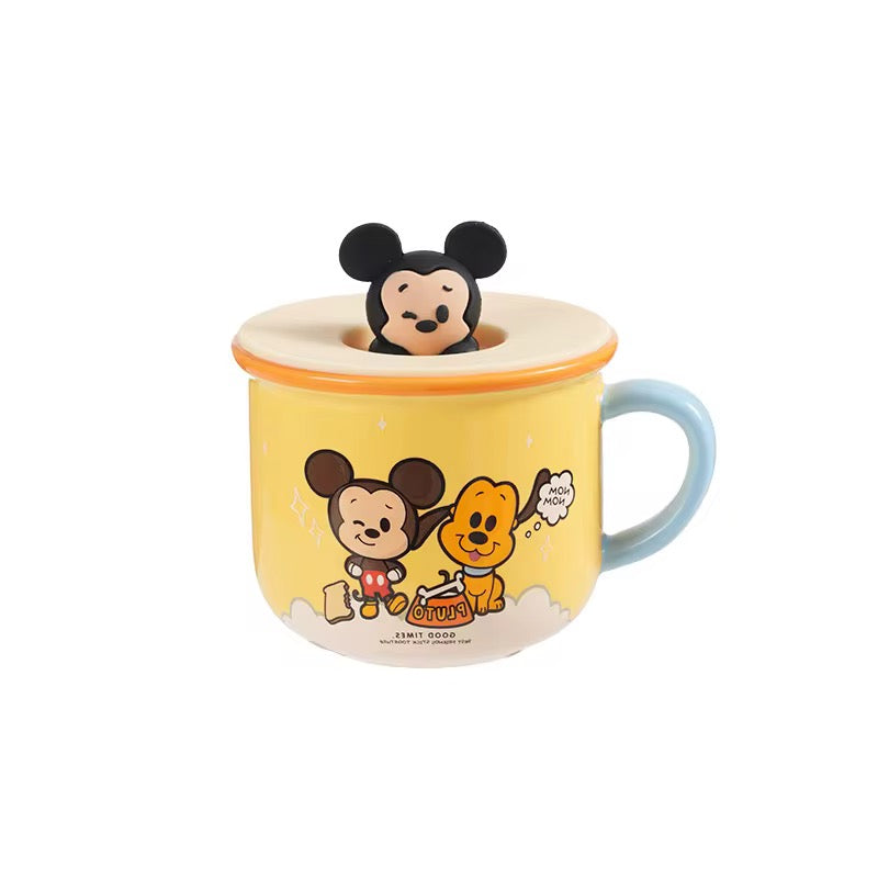 Cute Cartoon Character Mug with Lid – Mini Figure Design