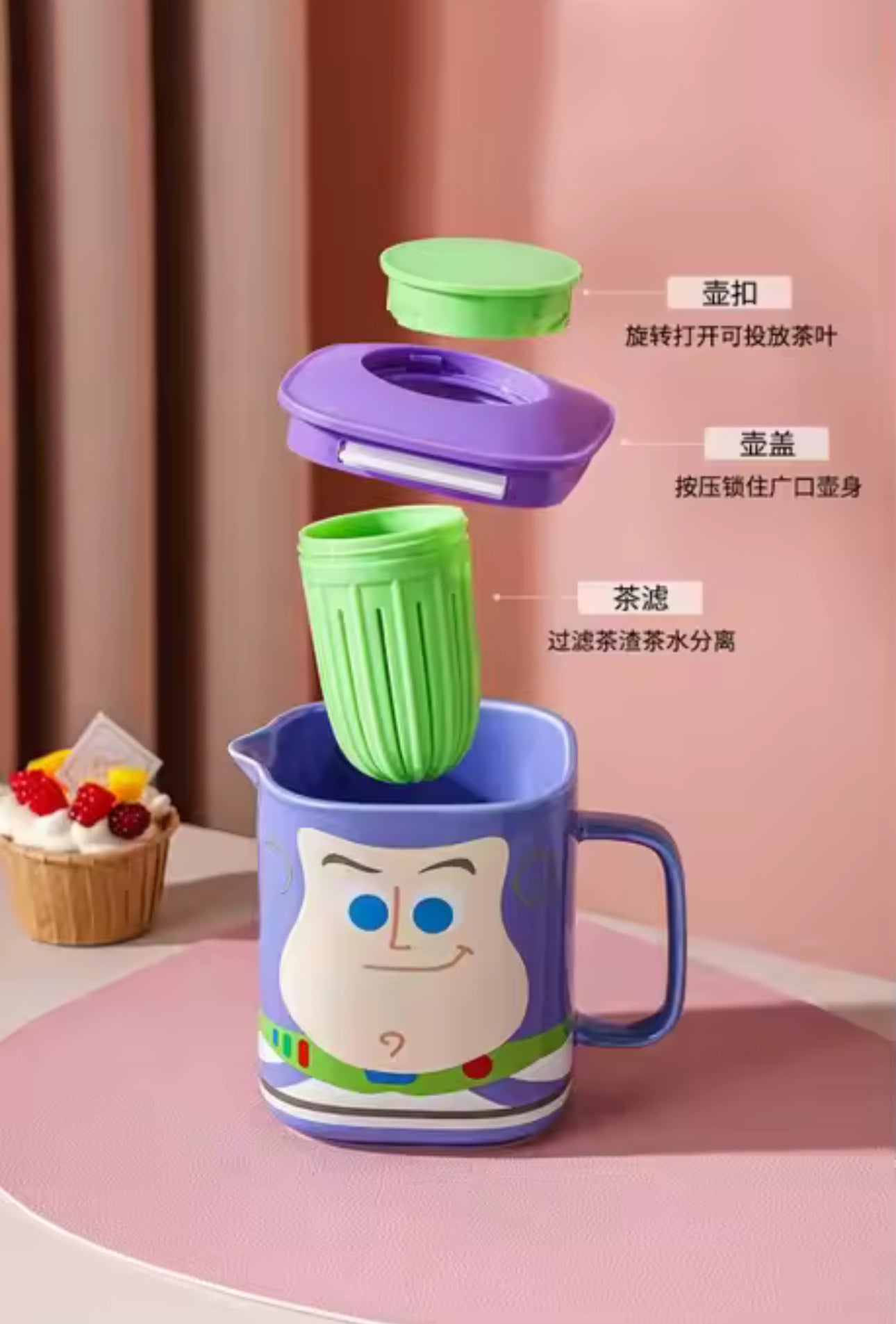 Cartoon Tea Set with Cups – 850ml Teapot & 75ml Cups