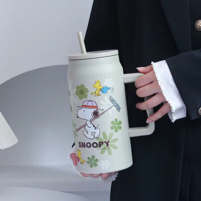 🪴 Snoopy Stainless Steel Thermal Cup with Straw