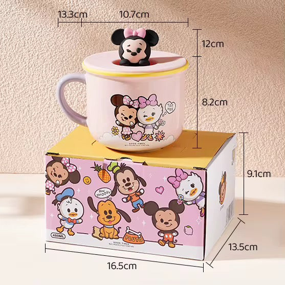 Cute Cartoon Character Mug with Lid – Mini Figure Design