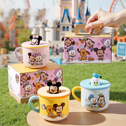 Cute Cartoon Character Mug with Lid – Mini Figure Design