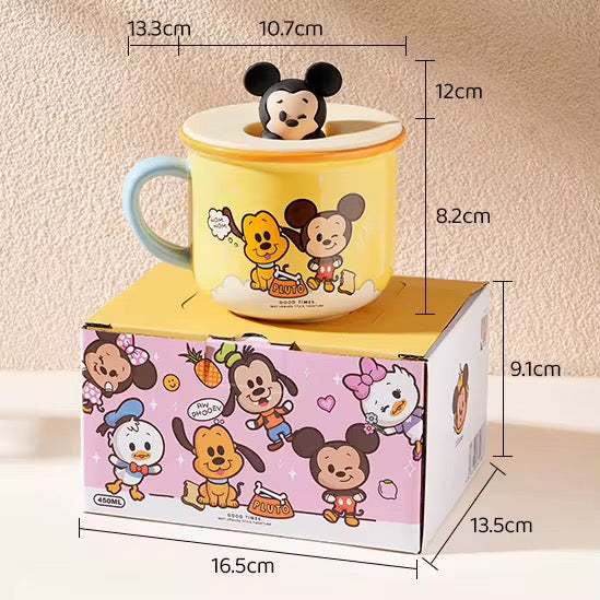 Cute Cartoon Character Mug with Lid – Mini Figure Design